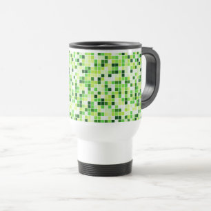 Schwimmbecken, grüne Mosaikfliesen, geometrisches  Reisebecher