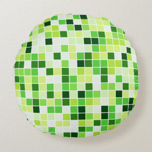 Schwimmbecken, grüne Mosaikfliesen, geometrisches Rundes Kissen
