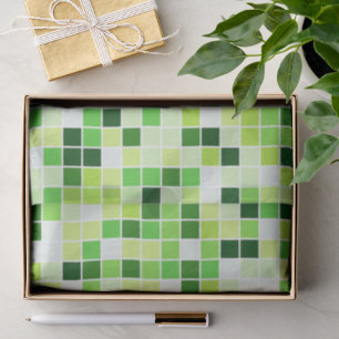 Schwimmbecken, grüne Mosaikfliesen, geometrisches  Seidenpapier