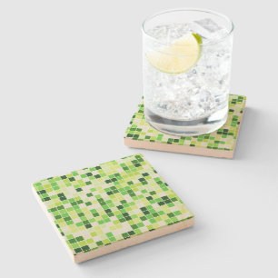 Schwimmbecken, grüne Mosaikfliesen, geometrisches  Steinuntersetzer