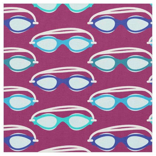 Schwimmbrille farbenfrohe Schwimmmuster Stoff (Nahaufnahme)