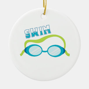 Schwimmbrille Keramik Ornament