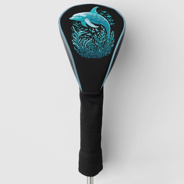 Schwimmdolphin Golf Headcover (Vorderseite)