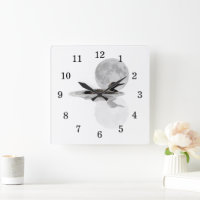 Schwimme in der Mondlicht-Wall-Uhr