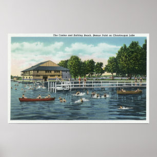 Schwimmen am Bemus Punkt-Strand und dem Kasino Poster