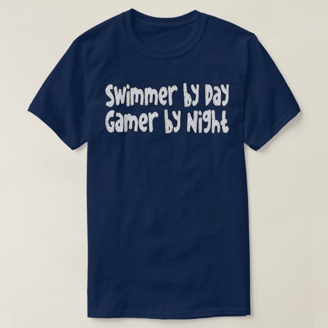Schwimmen bei Day Gamer by Night T - Shirt (Design vorne)
