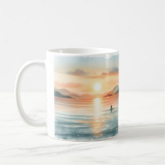 Schwimmen bei Sonnenuntergang Kaffeetasse