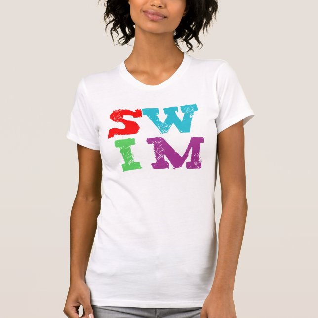 SCHWIMMEN-Buchstaben T-Shirt (Vorderseite)