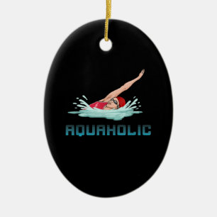 Schwimmen Cap Goggles Schwimmen Liebe Funny Swimme Keramik Ornament