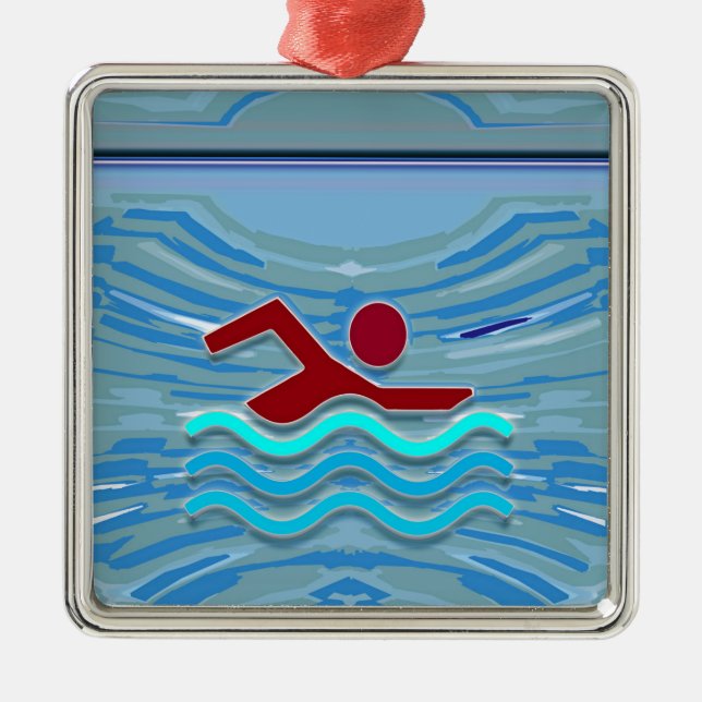 Schwimmen der silbernes ornament (Vorne)