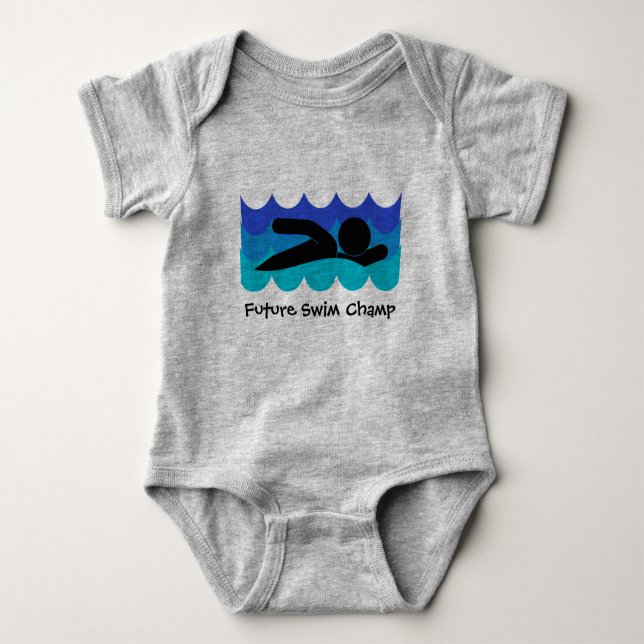 Schwimmen Design Individuelle Babykleidung Baby Strampler (Vorderseite)