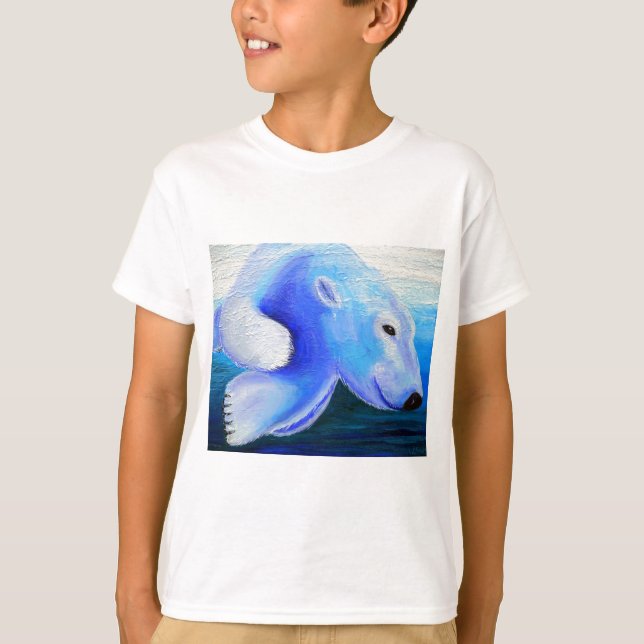 Schwimmen Eisbärenmalerei T-Shirt (Vorderseite)
