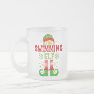 Schwimmen Elf Familie Matching Gruppe Weihnachten  Mattglastasse