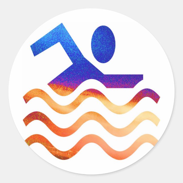 Schwimmen Erfolg - Cooler Geist in heißen Zeiten Runder Aufkleber (Vorderseite)