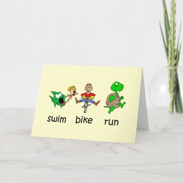 Schwimmen-Fahrrad-Lauf Karte (Vorderseite)