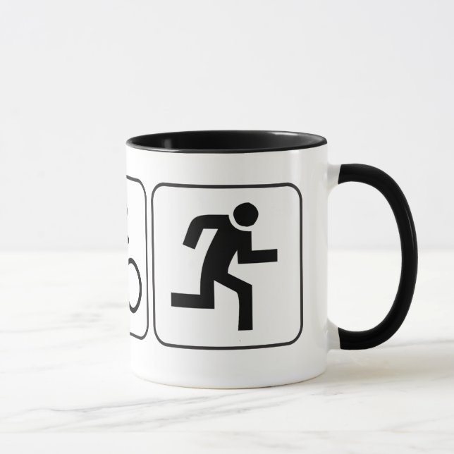 Schwimmen, Fahrrad, Lauf - Triathlon Tasse (Rechts)