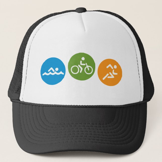 Schwimmen-Fahrrad-Lauf Truckerkappe (Vorderseite)