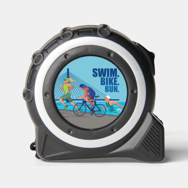 SCHWIMMEN. FAHRRAD. LAUFEN. Triathlon. Triathlete  Maßband (Vorderseite)