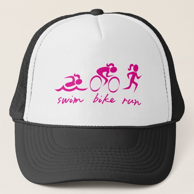 Schwimmen-Fahrrad Tri Laufmädchen Truckerkappe (Vorderseite)