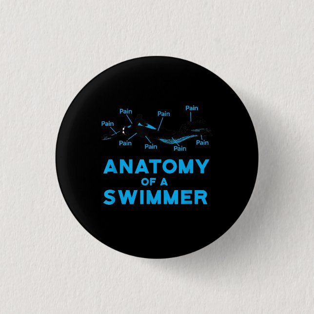 Schwimmen Fan gibt Anatomie eines Schwimmers Button (Vorderseite)