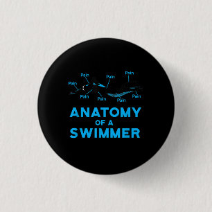 Schwimmen Fan gibt Anatomie eines Schwimmers Button