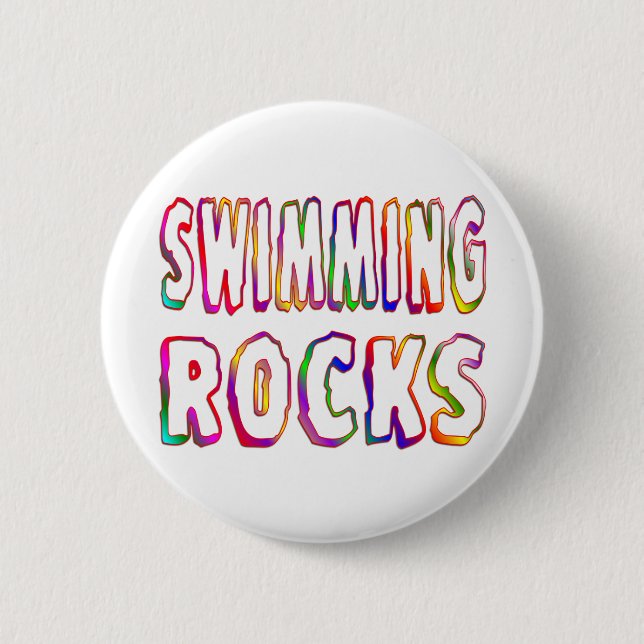Schwimmen-Felsen Button (Vorderseite)