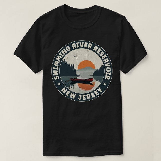 Schwimmen Fluss Reservoir New Jersey T-Shirt (Design vorne)