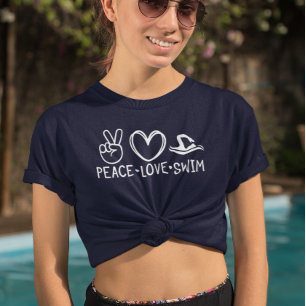 Schwimmen Frieden Liebe Schwimmteam Geschenk Tri-Blend Shirt
