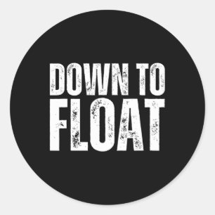 Schwimmen gehen Flussfloßfahrt Schlauchbootfahren  Runder Aufkleber
