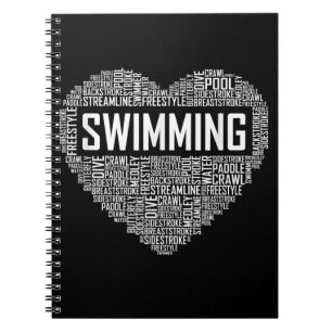 Schwimmen Herzbusse Schwimmer Geschenk schwimmen L Notizblock