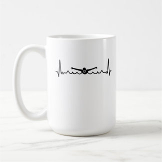 Schwimmen Herzschlag Geschenk für das Baden Kaffeetasse