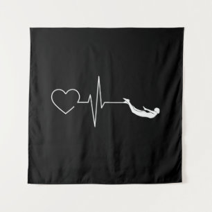 Schwimmen Herzschlag Geschenk für das Baden Wandteppich