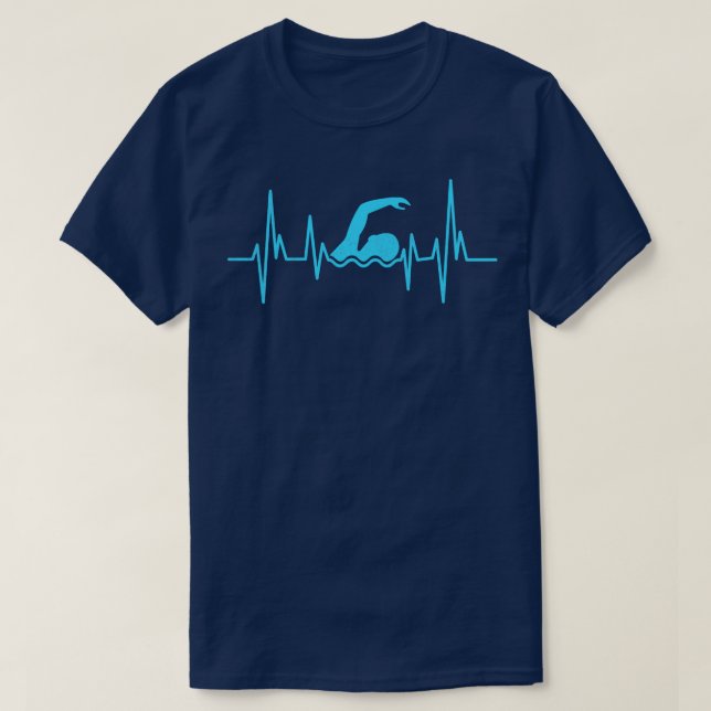 Schwimmen Herzschlag Schwimmer Ich schwimme gerne T-Shirt (Design vorne)