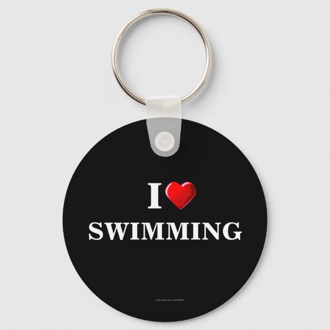 Schwimmen: Ich Liebe Schlüsselanhänger schwimmen (Vorderseite)