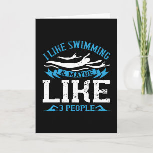 Schwimmen - Ich mag Schwimmen und 3 Leute Karte