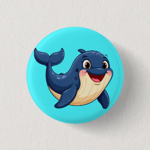Schwimmen im Cartoon Button