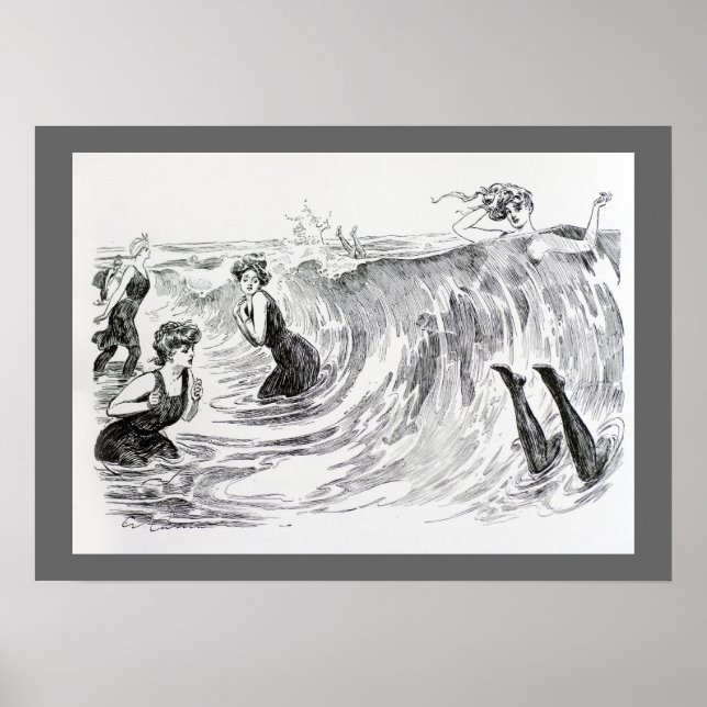 Schwimmen im Meer Poster (Vorne)