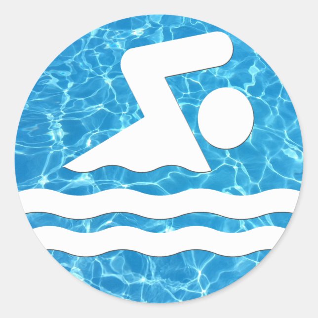 Schwimmen im Pool Entspannung & Tauchen Runder Aufkleber (Vorderseite)