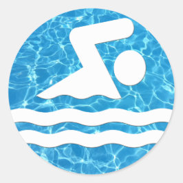 Schwimmen im Pool Entspannung & Tauchen Runder Aufkleber