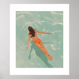 Schwimmen in klarem Blau Poster