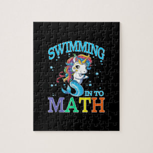 Schwimmen in Mathe Unicorn Meerjungfrau T - Shirt