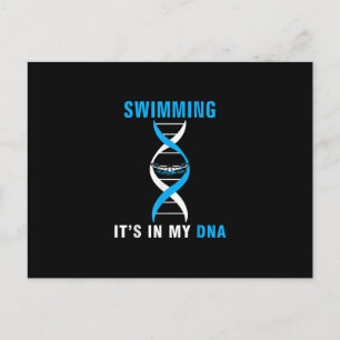 Schwimmen in meiner DNA Funny SwimerSchwimmen Cool Ankündigungspostkarte