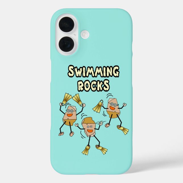 Schwimmen iPhone 16 Hülle (Rückseite)