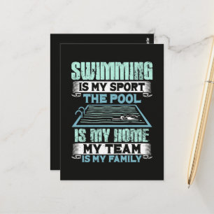 Schwimmen ist mein Sport Das Becken ist mein Zuhau Postkarte