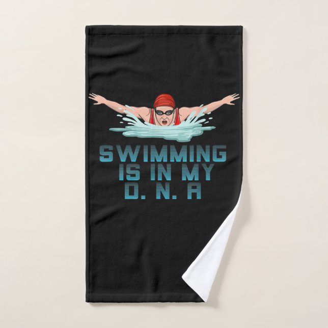 Schwimmen ist meine DNA, wenn ich über dem Funny S Handtuch (Handtuch)