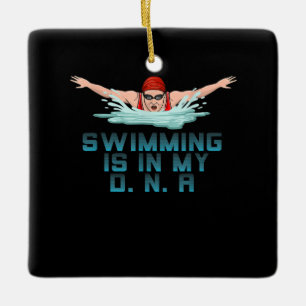 Schwimmen ist meine DNS Schwimmen über Funny Swim Keramikornament