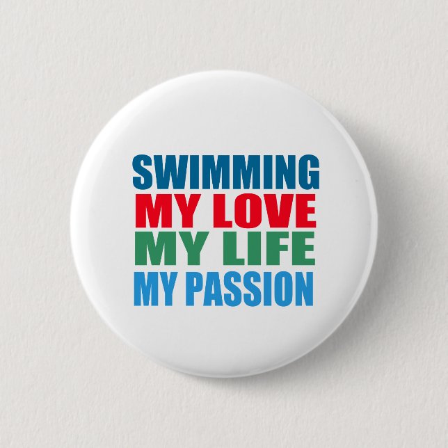 Schwimmen ist meine Leidenschaft Button (Vorderseite)