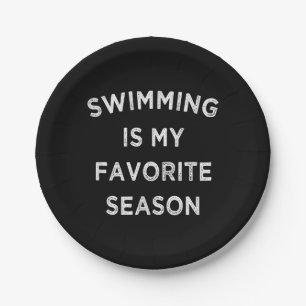 Schwimmen ist meine Lieblingsjahreszeit beim Baden Pappteller