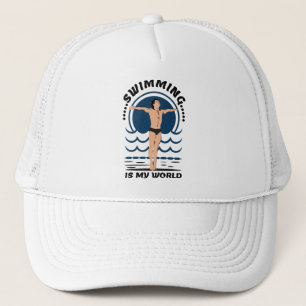 Schwimmen ist meine Welt - Baden in Speedo Truckerkappe