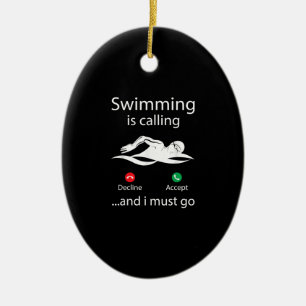 Schwimmen ist Rucksack Annahme und ich muss gehen Keramik Ornament